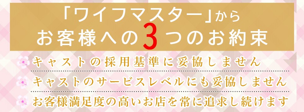 「ワイフマスター」からお客様への３つのお約束